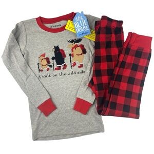 Little Blue House Kids “A Walk on the Wild Side” Pajama Set Size 6 NWT